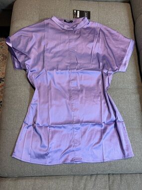 Sleeveless-Look Lavender Tunic Top